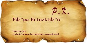 Pápa Krisztián névjegykártya